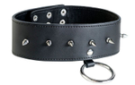 Чёрный кожаный ошейник с шипами (Цвет: черный)
