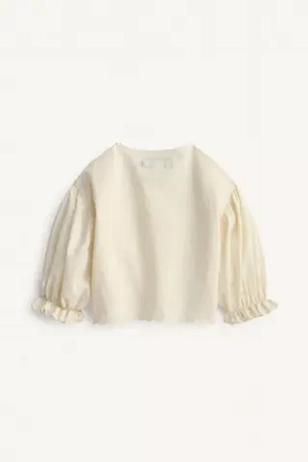 ZARA РУБАШКА С ВОЛАНАМИ И ЦВЕТОЧНОЙ ВЫШИВКОЙ — LIMITED EDITION, ЭКРЮ