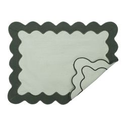 Салфетка под приборы с контрастным кантом зеленого цвета из коллекции Trendy Ruffles, 35х45 см