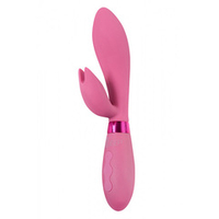 Малиновый вибратор-кролик 21,5см Indeep PRO Malena Magenta