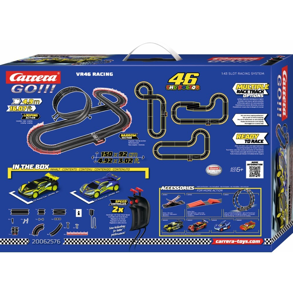 Carrera GO!!! - Автотрек 4.9m VR46 Racing The Doctor + 2 машинки 62576 / артикул   62576  / GTIN 4007486625761