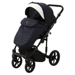 Детская коляска Adamex Amelia 2 в 1 AM240-TIP (СИН+БЕЛ.КОЖА)