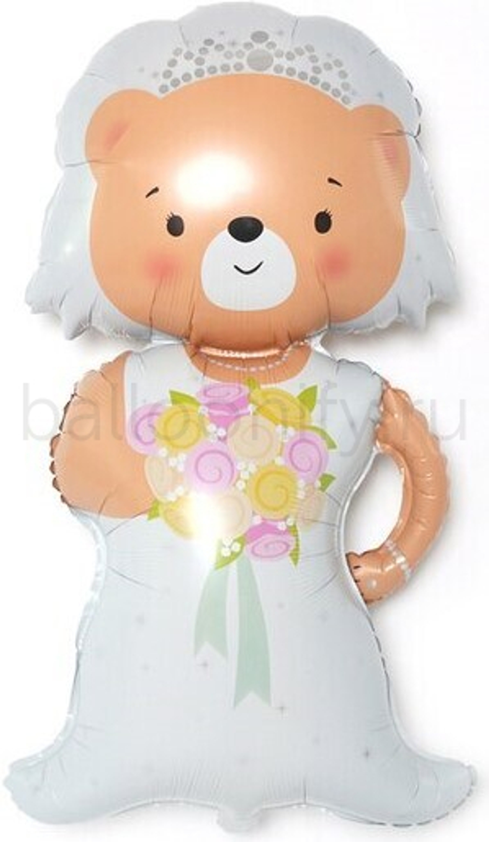 Шар (41''/104 см) Фигура, Медвежонок Невеста, 1 шт.