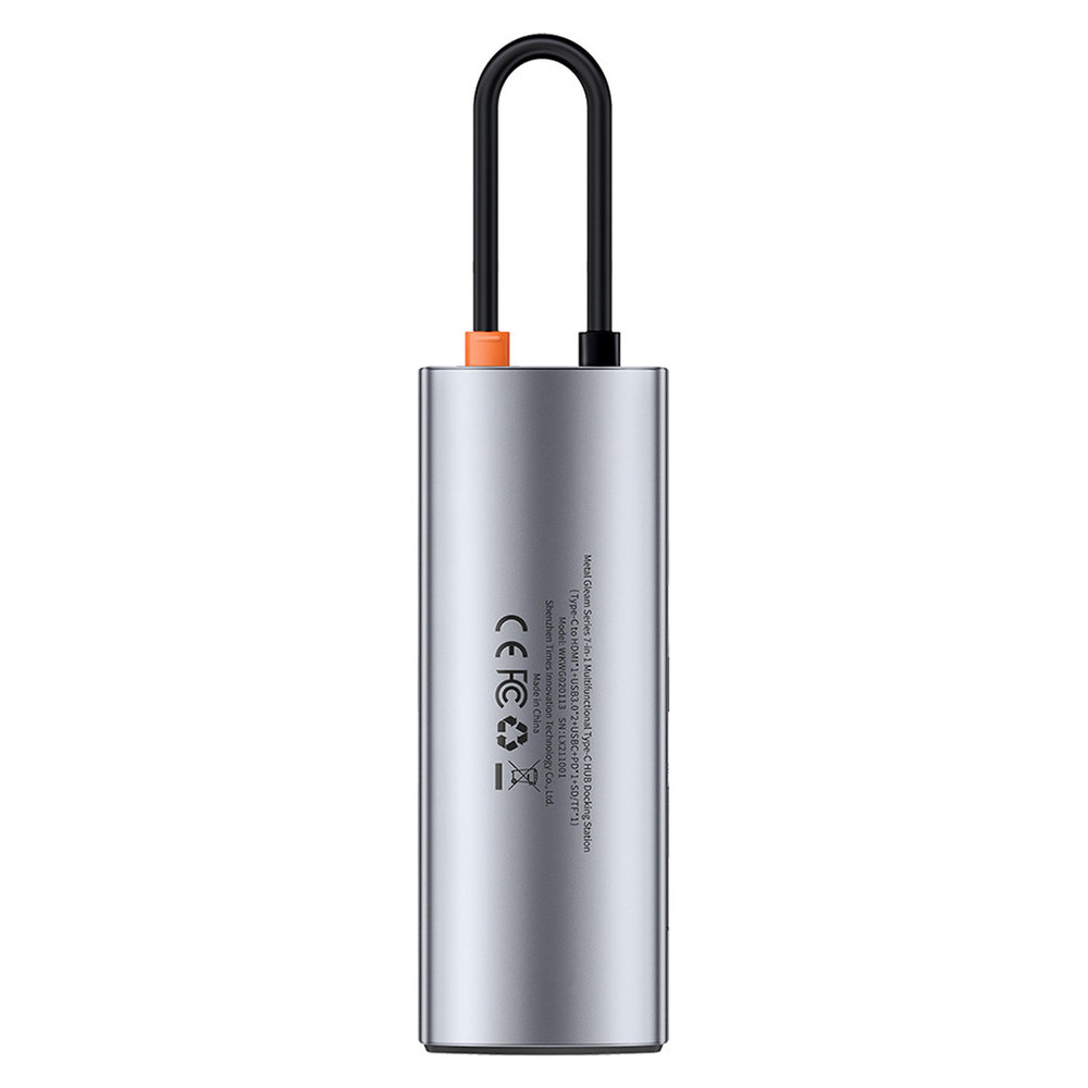 USB Хаб Baseus Metal Gleam 7in1 Multifunctional Type-C HUB (Type-C to HDMI+2xUSB3.0+C+PD+SD+TF)