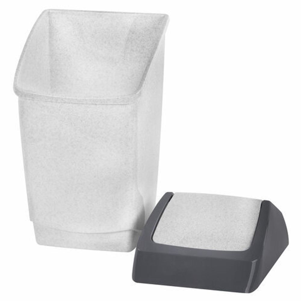 Ведро мусорное с КРЫШКОЙ (качающейся) 15 литров, "ХАПС", 46х26х25 см, серое, IDEA, М 2471