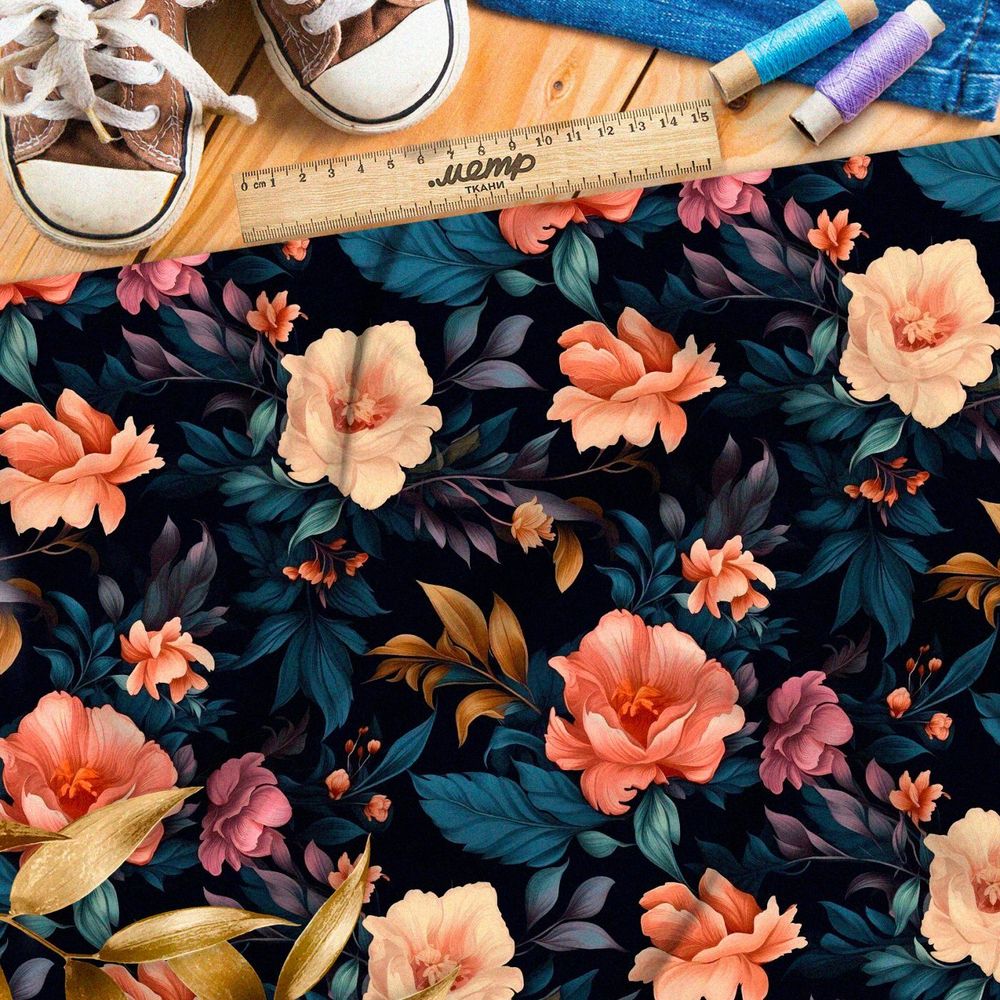 Ткань Ниагара Софт сказочный цветник