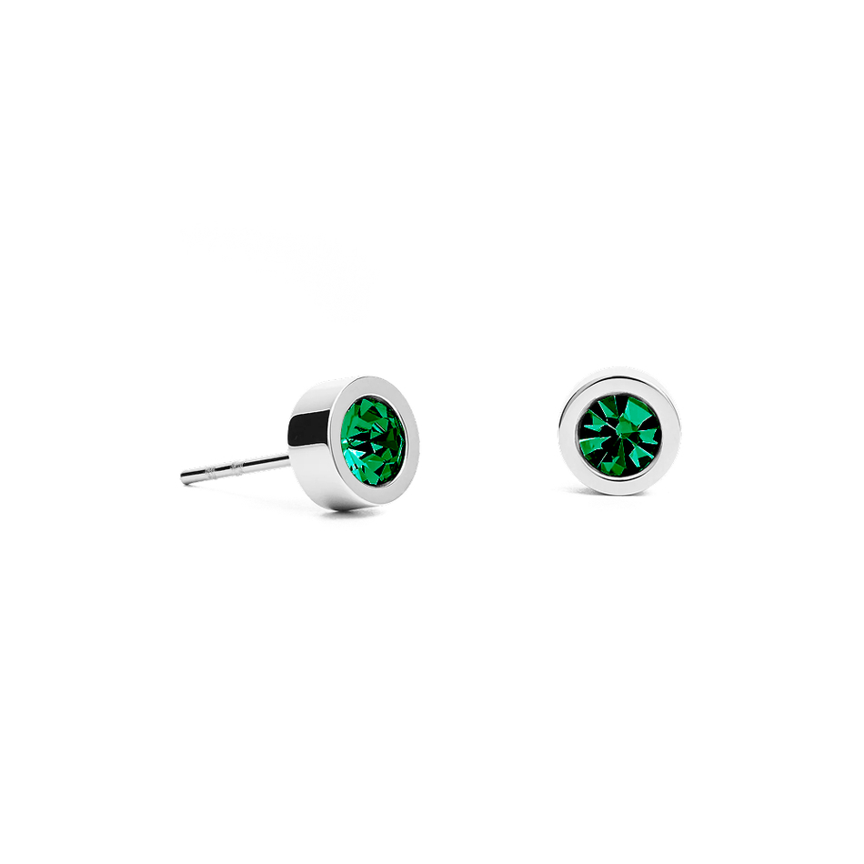 Серьги пусеты Fiore Luna Green 6х3 мм SWE126 GR S