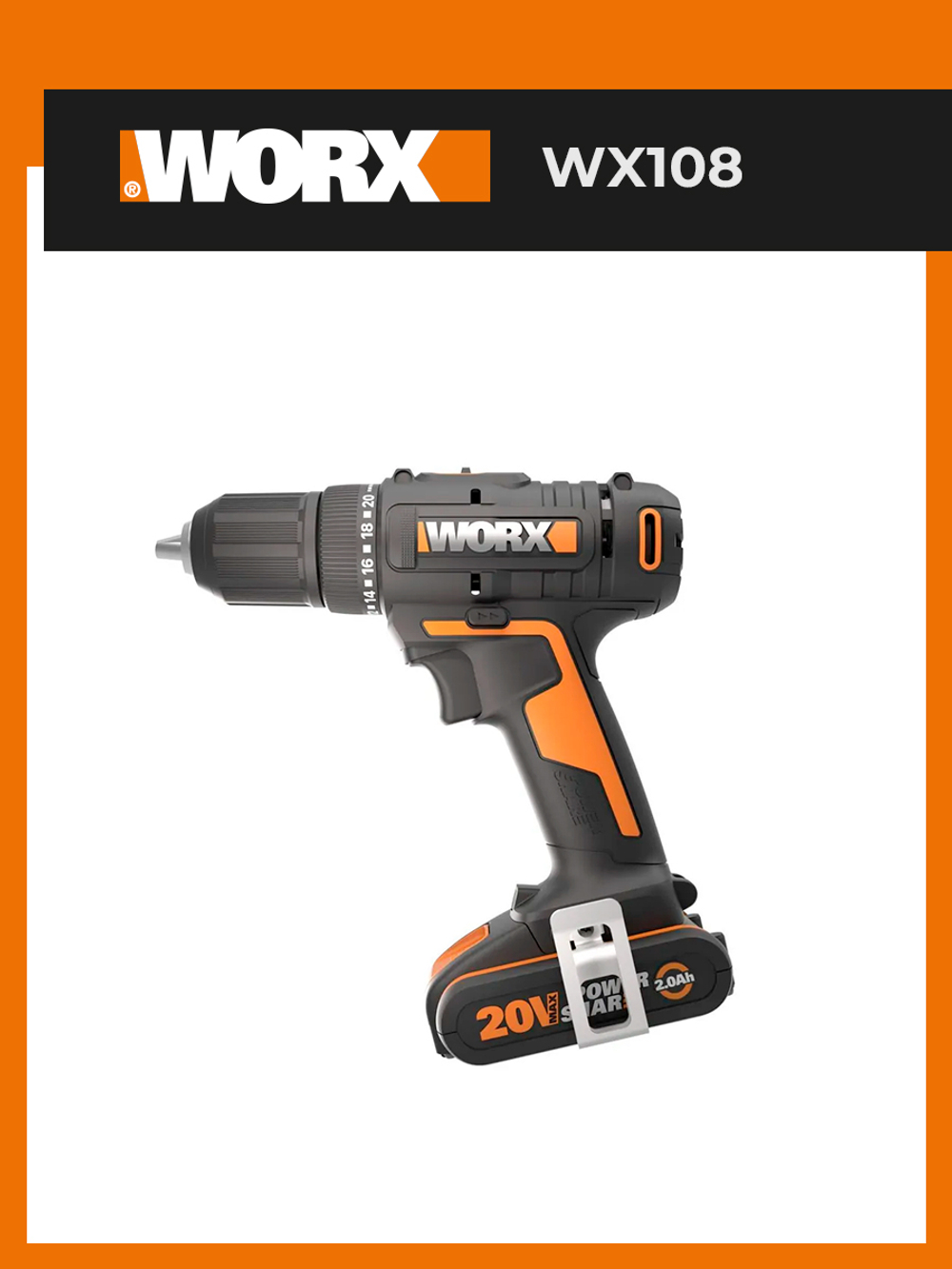 Дрель-шуруповерт аккумуляторная WORX WX108.9