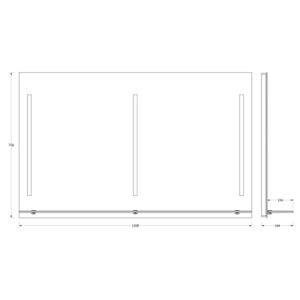 Зеркало Evoform с полочкой 120 см с 3-мя встроенными LED-светильниками 16,5 W 120x75 см