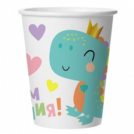 Стаканы Динозаврик в короне (250 мл) 6 шт.