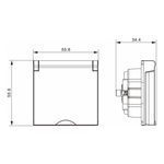 Накладка для розетки Schuko с заземлением, с крышкой, 16A 250 В~, матовый кремовый, серия A07