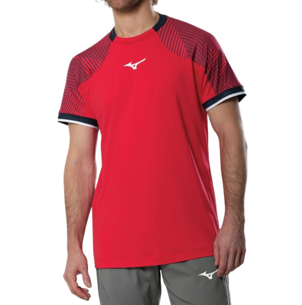 Теннисная футболка Mizuno Stargazer Shadow Short-Sleeve - fiery red