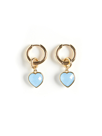 Серьги "Whale Amour" gold голубой агат