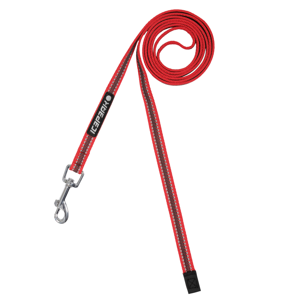 70207 Поводок прорезиненный ICEPEAK PET TRACER GRIP LEASH, спусковой без ручки, цвет красный (650), Luhta Sportwear Company.