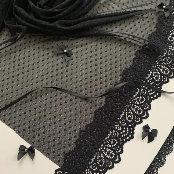 Сетка эластичная черная &quot;Ромбы&quot;, Турция