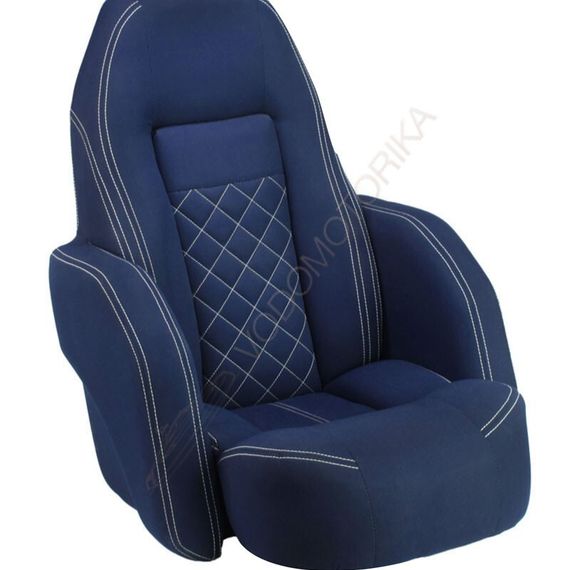 Кресло ROYALITA мягкое, подставка, обивка ткань Markilux темно-синяя (570000395)