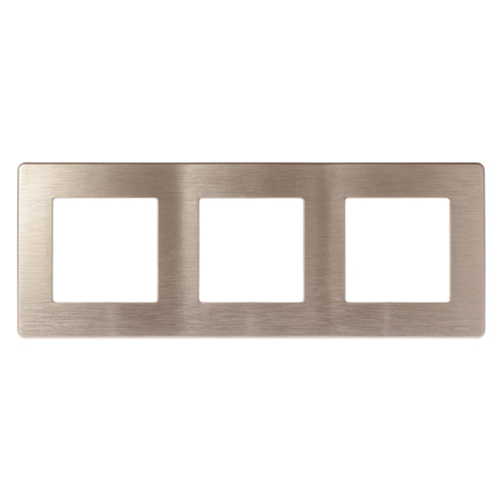 Рамка для розеток и выключателей ЭРА Серия 12 12-5103-04 на 3 поста, Сатин, шампань