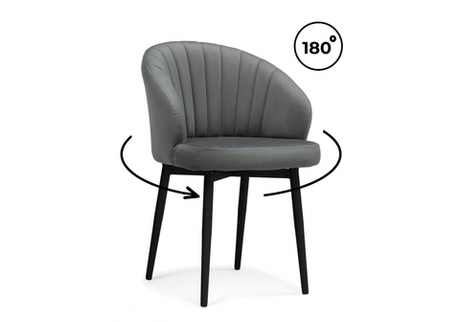 Стул на металлокаркасе Woodville Бэнбу крутящийся MR-11, черный, ножки черные