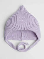 Чепчик для девочки вязаный на завязках на осень