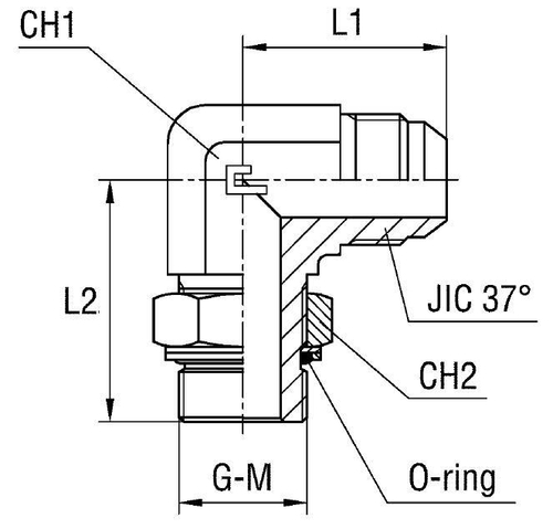 Штуцер FRG90 JIC 3/4" BSP1/4"