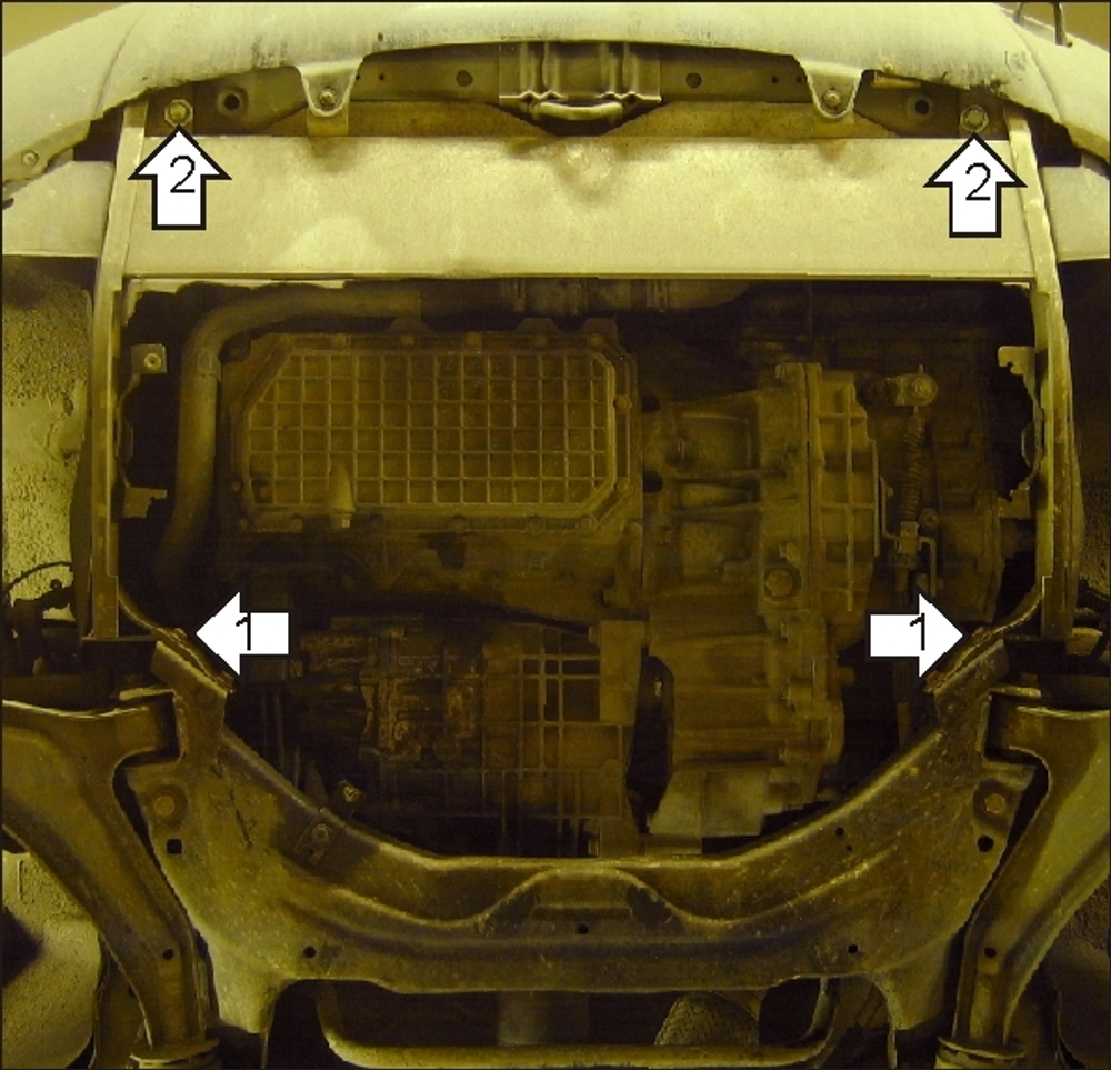 Защита картера Двигателя, КПП. 2 мм, Сталь. для Land Rover Freelander I 1998-2006 MOTODOR.03201