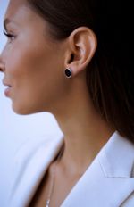 Пусеты Black с черным ониксом