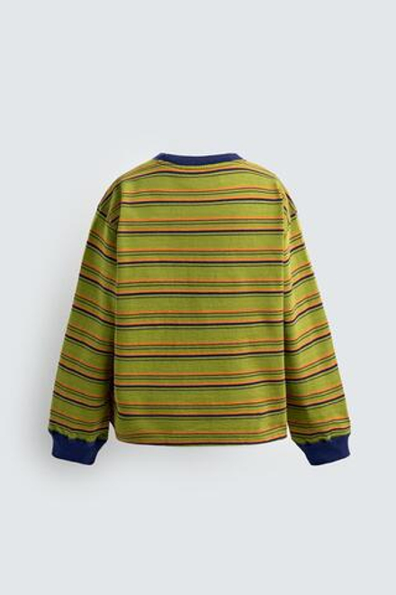 ZARA X DISNEY ФУТБОЛКА В ПОЛОСКУ С НАШИВКОЙ DAISY DUCK, ЗЕЛЕНЫЙ