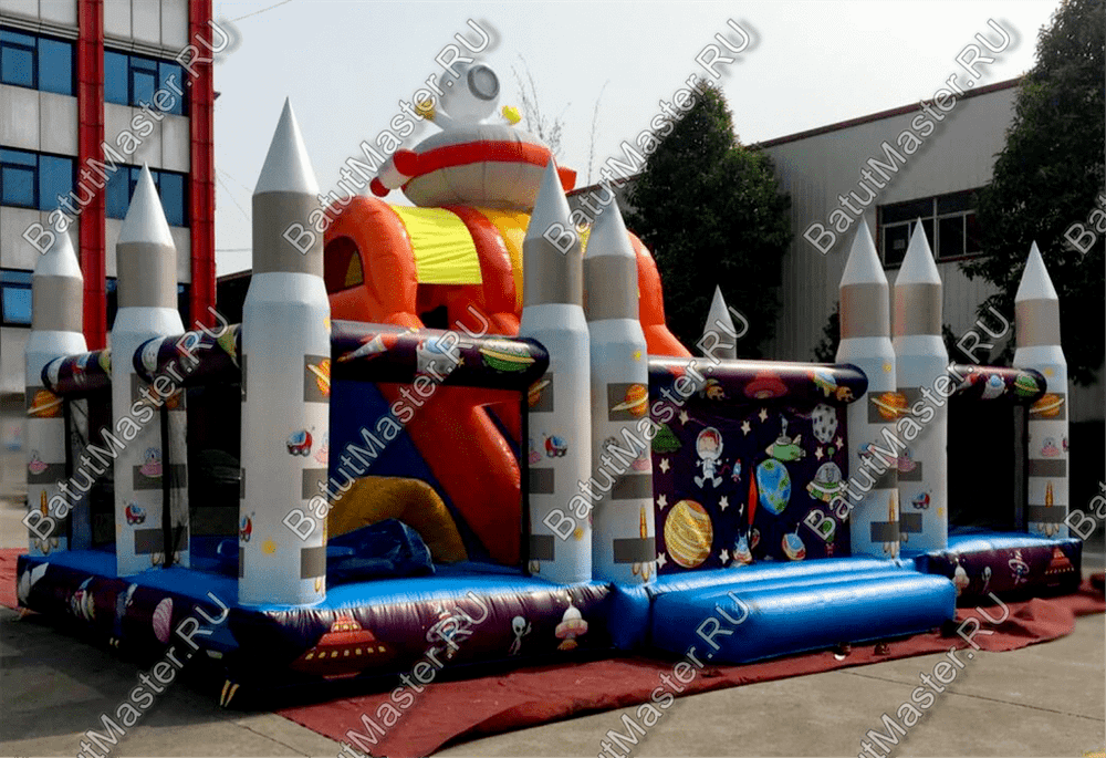 Коммерческий надувной батут "Покоряем космос" 10*6*4 м
