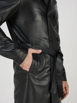 Плащ кожаный из натуральной кожи тренч