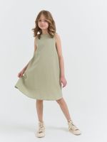 Платье хлопковое с открытой спиной "Шалфей" 7+