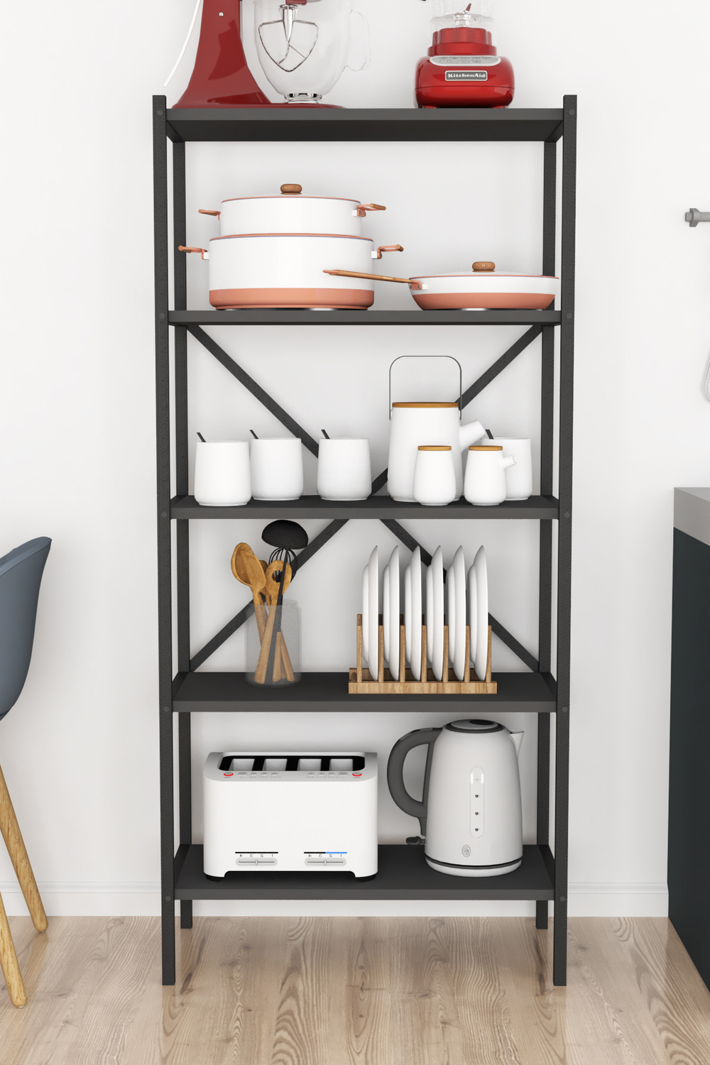 Стеллаж 5 полок 158х66 - антрацит