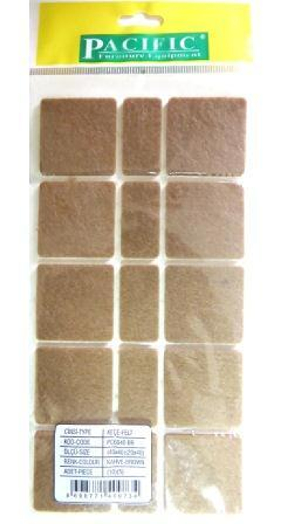 Подпятник фетровый Pacific PC 6040 BR 40*40/20*40 мм коричневый (лист/10шт.)