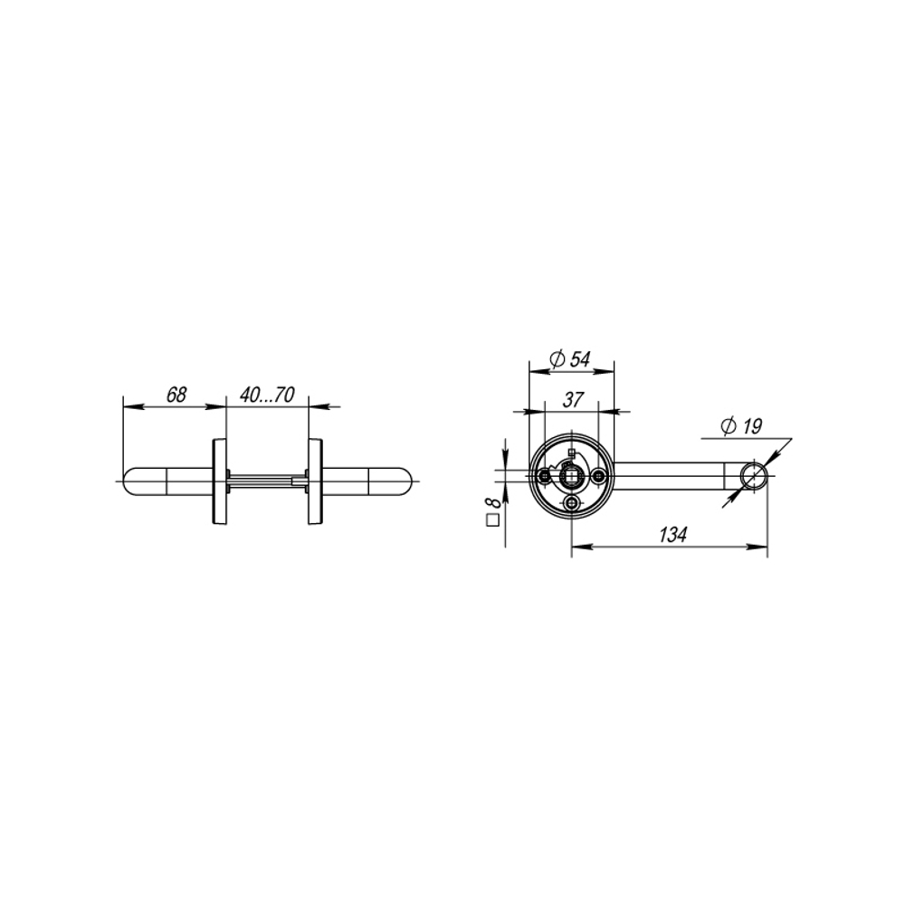 Ручка раздельная R.DSS201-0203/19 (DSS-0203/19) INOX 201 black