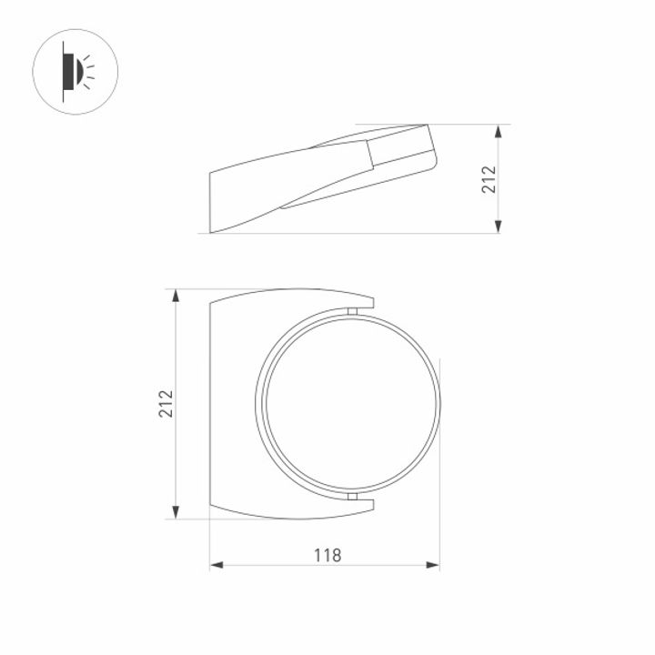 Уличный настенный светодиодный светильник Arlight LGD-Eye-Wall-6W Warm3000 029979