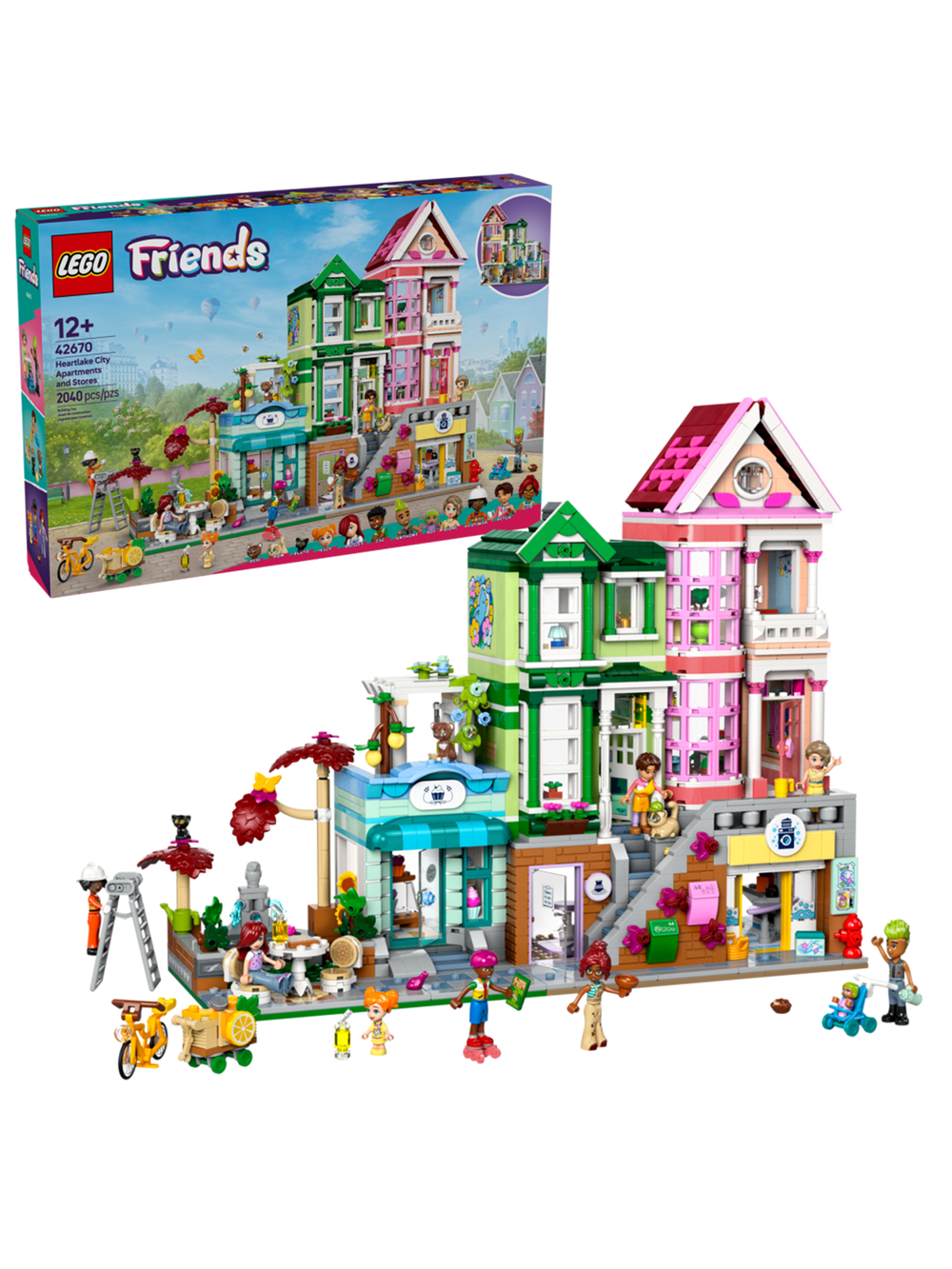 Конструктор LEGO Friends 42670 лего Апартаменты и магазины, дом с магазинами, минифигурки, оригинал LEGO