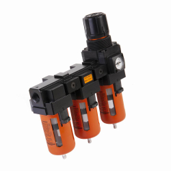 WDK-70733 Блок подготовки воздуха 3/8" трехступенчатый с влагомаслоотделителем, регулятором и маноме