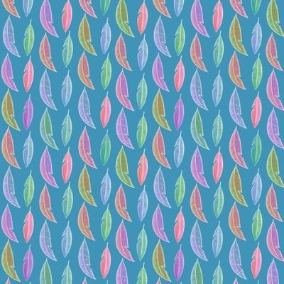 Акварельные перья на голубом фоне