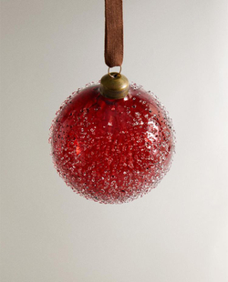 ZARA HOME УКРАШЕНИЕ ДЛЯ ЕЛКИ ИЗ БОРОСИЛИКАТНОГО СТЕКЛА, КРАСНЫЙ