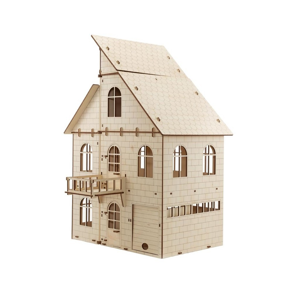 Кукольный дом с лифтом от EWA - Купить, недорого, ANANAZA деревянный конструктор, 3D пазл, сборная модель