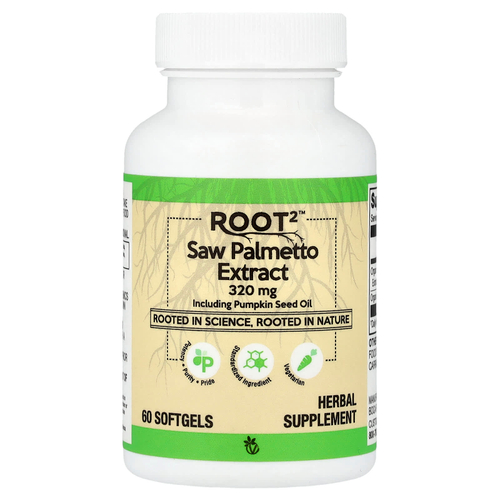Vitacost, Root2™, Saw Palmetto Extract Including Pumpkin Seed Oil, 60 Softgels