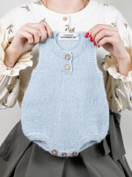 Ромпер для новорожденных из шерсти альпак, Голубой