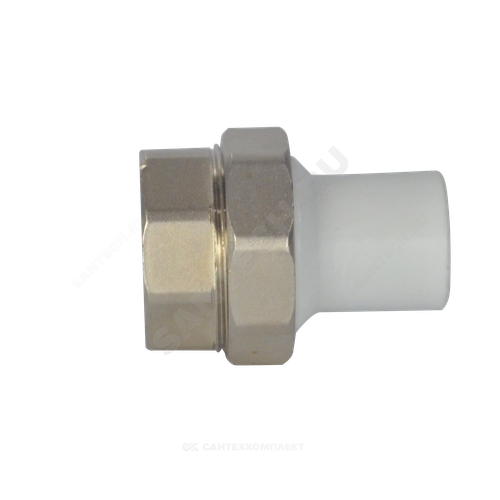 Муфта трубная PP-R комбинированная разъемная белая Дн 25х1/2" Ру25 ВР VALFEX 10157115
