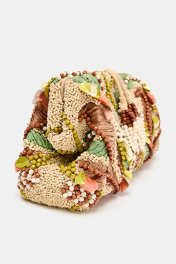 ZARA СУМКА-КЛАТЧ С БИСЕРОМ И ПРИНТОМ, РАЗНОЦВЕТНЫЙ