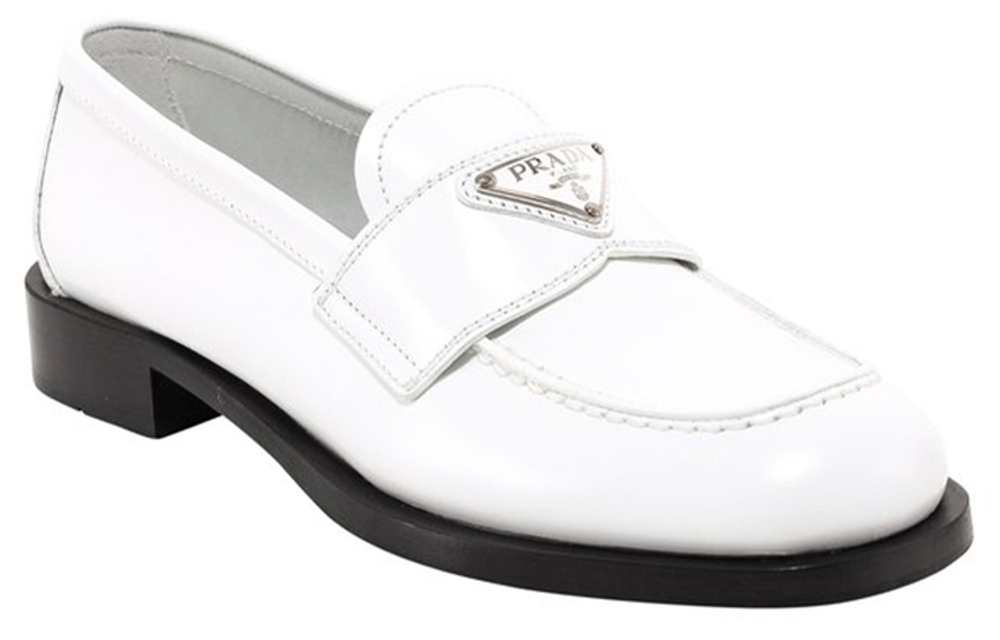 PRADA Patent Leather Loafers "White" Women"s