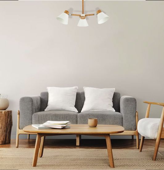 SLE103702-06 Светильник потолочный Светлое дерево, Белый/Белый E27 6*60W BUVE