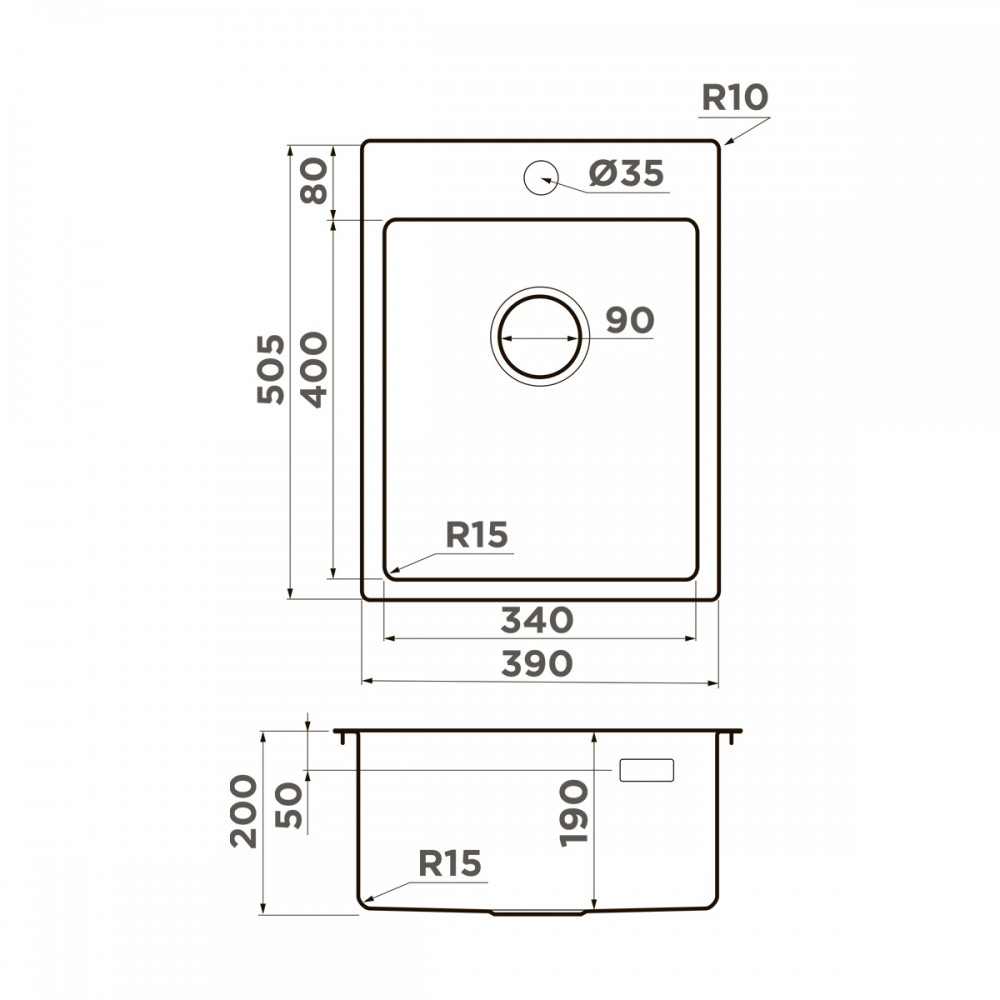 Кухонная мойка Omoikiri Amadare 39-IN
