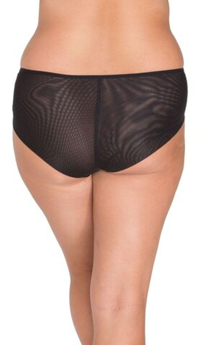 Трусики-слипы с сетчатыми вышитыми вставками по бокам (Размер: 4X) (Цвет: черный)