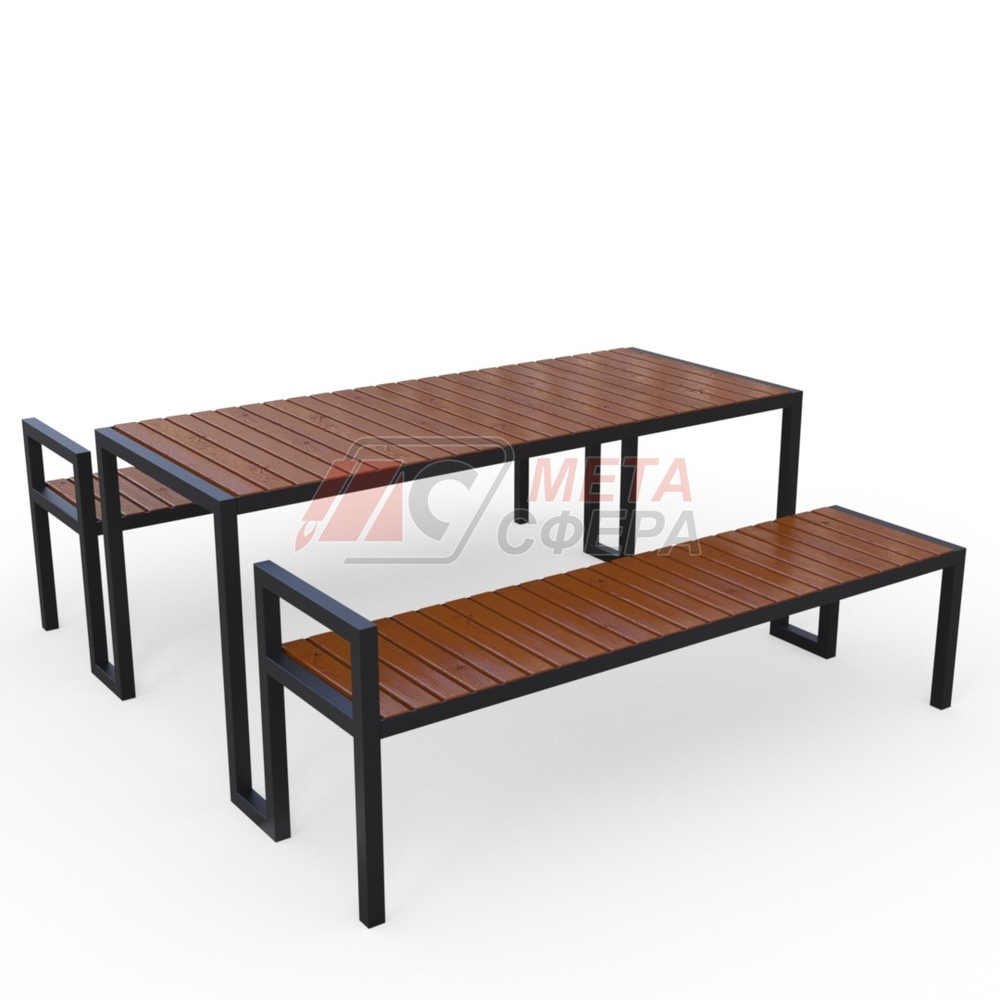 Стол уличный с лавками LÅNGBORDET Прямой