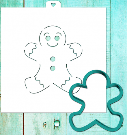 Трафарет+форма «Пряничный человек 3» (Трафарет+форма)