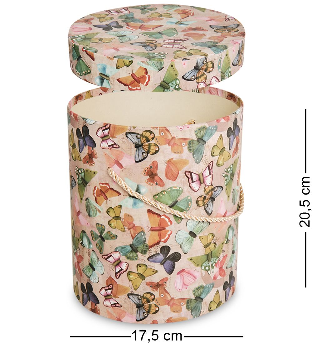 WG-36/3-A Коробка подарочная «Цилиндр» цв.бабочки